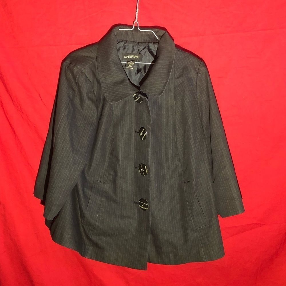 Lane Bryant Womens Blazer Jacket Black 4 Buttons